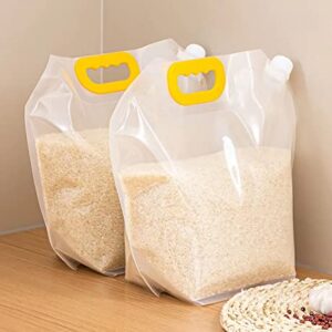 Cereal Containers Storage, 6pcs Airtight Food Storage Containers With Lids and Funnel Large Reusable Clear Food Storage Bags Stand Up Grain Moisture-Proof Sealed Bag for Rice Flour Kitchen Grain