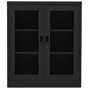 homiuse 41" office cabinet closet storage shelves storage cabinet locker shelf pantry shelves kitchen storage metal file cabinets locking cabinet anthracite steel adjustable shelves with doors