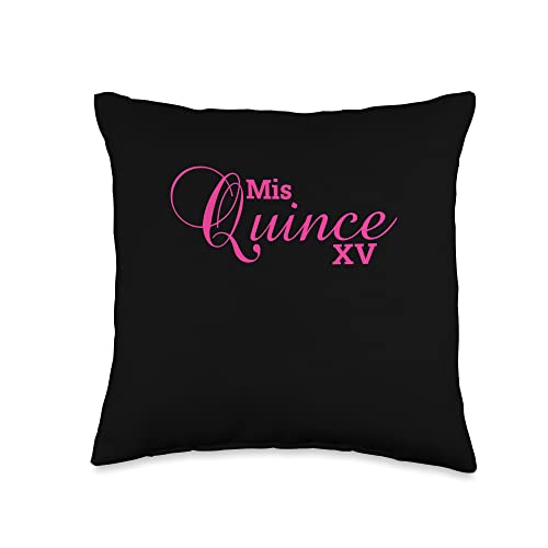 15 Birthday Quinceanera Gifts Sweet 15 Mexican Birthday Party Quinceanera Mis Quince Años Throw Pillow, 16x16, Multicolor