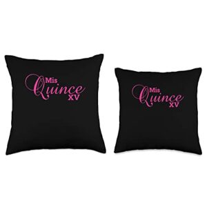 15 Birthday Quinceanera Gifts Sweet 15 Mexican Birthday Party Quinceanera Mis Quince Años Throw Pillow, 16x16, Multicolor