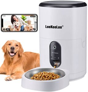 automatic dog feeder hd 1080p camera cat feeders 6l wifi smart pet feeder with app control timer settings dispense food two way audio recording motion detection alerts