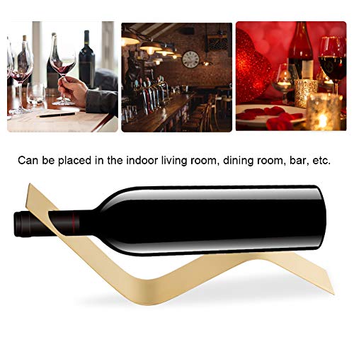 Jauarta Wine Rack Unique S Shaped Wine Storage Rack, Stainless Steel Metal Red Wine Storage Holder, Wine Shelf Stand for Bar Counter Decoration(Gold)