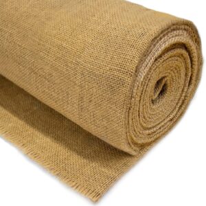 Natural Burlap Fabric Roll, 63in X 16.4ft Jute Fabric by The Yard, Tree Trunk Protector Rose Bush Plant Covers Burlap Tree Wraps for Winter, DIY Crafts, Christmas, Home, Wedding Decorations