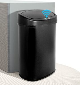 trash can 13 gallon trash can kitchen automatic, motion sensor & touch-free, brushed stainless steel trash can with lid, mute designed, high-capacity touchless garbage can waste bin for home office