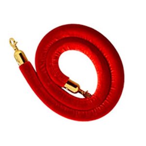 yxxsdp queue line ropes, red cotton core velvet hanging stanchion rope for party supplies, luxurious and elegant (color : gold hook, size : 84in(213.4cm))