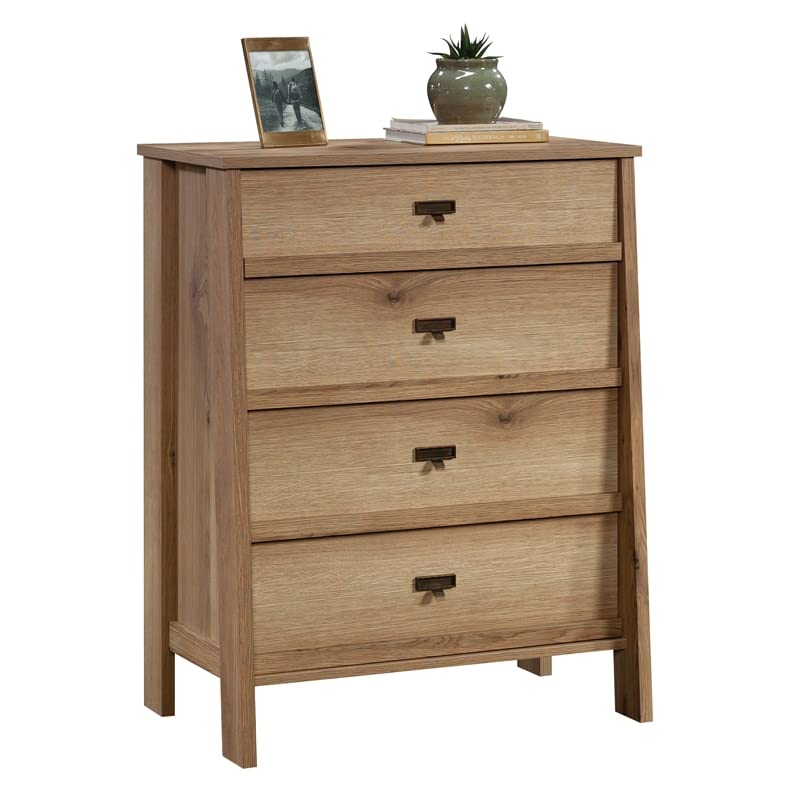 Sauder Trestle Engineered Wood 4-Drawer Chest in Timber Oak Finish