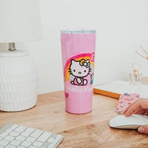 Silver Buffalo Sanrio Hello Kitty Graffiti Rainbow Double-Walled Stainless Steel Travel Tumbler | Holds 22 Ounces