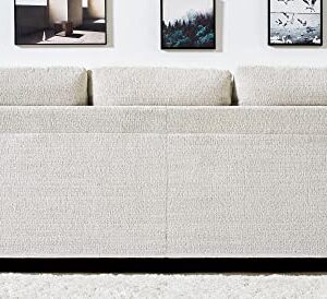 Merluxy Sofa, Deep Seat Sofa-Contemporary Chenille Sofa Couch, 3 Seater Sofa for Living Room-97 Wide Oversized Sofa, Beige Comfy Sofa