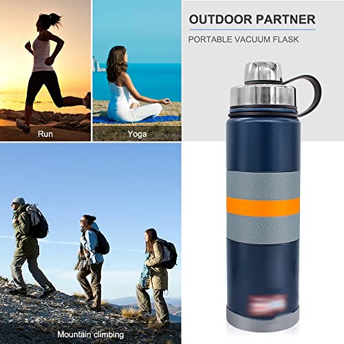 MMLLZEL Stainless Steel Thermos Flask Vacuum Sports Tumbler Heat Preservation Water Bottle Portable Mug Insulated Cup (Color : D, Size : 500ml)