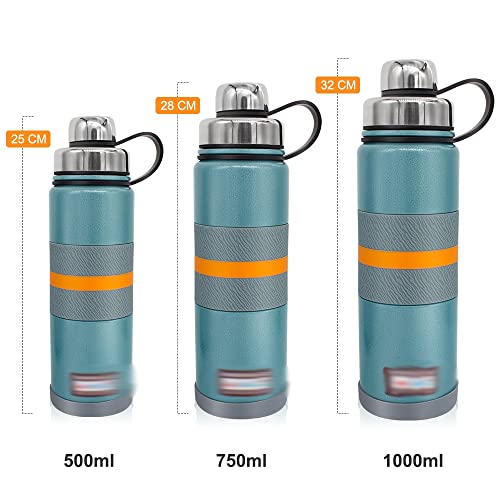 MMLLZEL Stainless Steel Thermos Flask Vacuum Sports Tumbler Heat Preservation Water Bottle Portable Mug Insulated Cup (Color : D, Size : 500ml)