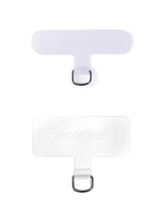 project-cb phone tether tab 2 pack,universal phone lanyard patch without adhesive,phone strap replacement part for cell phone (white&clear)