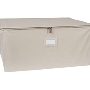 Covermates Keepsakes - Zip-Top Storage Box - Heavy Duty Polyester- Reinforced Handles - Stackable Design - Indoor Storage-Beige Heather