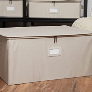 Covermates Keepsakes - Zip-Top Storage Box - Heavy Duty Polyester- Reinforced Handles - Stackable Design - Indoor Storage-Beige Heather