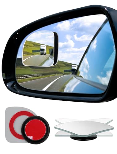 AVRILKEY Rectangular Blind Spot Mirrors, HD Glass Blindspot Angelview Rearview Mirrors, Adjustable for SUV Cars Trucks - Pack of 2