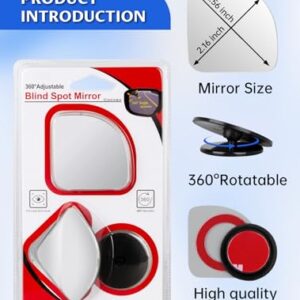 AVRILKEY Rectangular Blind Spot Mirrors, HD Glass Blindspot Angelview Rearview Mirrors, Adjustable for SUV Cars Trucks - Pack of 2