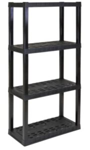 4-shelf adjustable, heavy duty storage shelving unit (150 lbs loading capacity per shelf), organizer rack, black 56" h x 14" d x 30" w