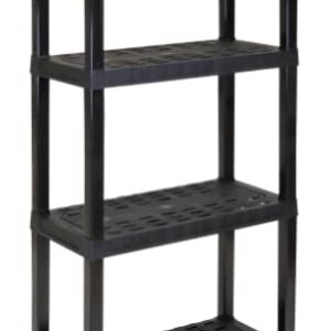 4-Shelf Adjustable, Heavy Duty Storage Shelving Unit (150 lbs Loading Capacity per Shelf), Organizer Rack, Black 56" H x 14" D x 30" W