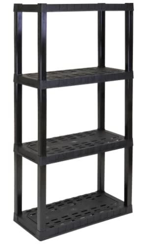 4-Shelf Adjustable, Heavy Duty Storage Shelving Unit (150 lbs Loading Capacity per Shelf), Organizer Rack, Black 56" H x 14" D x 30" W