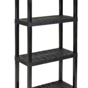 4-Shelf Adjustable, Heavy Duty Storage Shelving Unit (150 lbs Loading Capacity per Shelf), Organizer Rack, Black 56" H x 14" D x 30" W