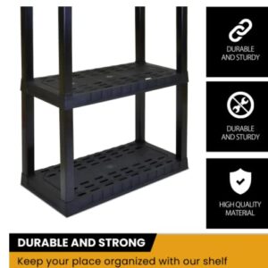 4-Shelf Adjustable, Heavy Duty Storage Shelving Unit (150 lbs Loading Capacity per Shelf), Organizer Rack, Black 56" H x 14" D x 30" W