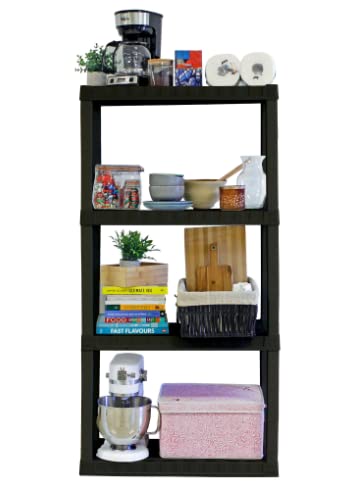 4-Shelf Adjustable, Heavy Duty Storage Shelving Unit (150 lbs Loading Capacity per Shelf), Organizer Rack, Black 56" H x 14" D x 30" W