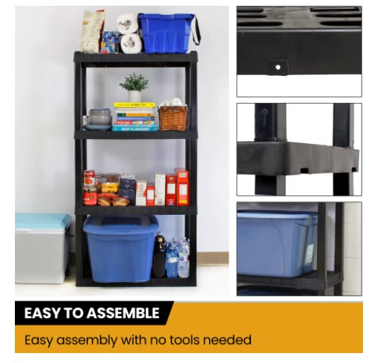 4-Shelf Adjustable, Heavy Duty Storage Shelving Unit (150 lbs Loading Capacity per Shelf), Organizer Rack, Black 56" H x 14" D x 30" W