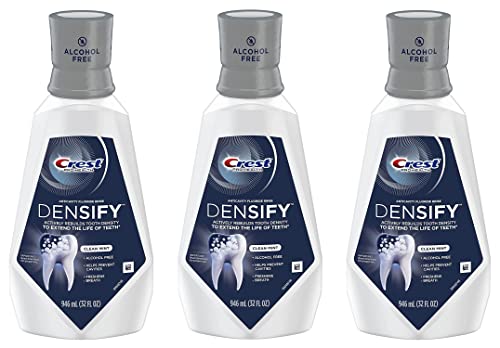 Crest Pro Health Densify Fluoride Mouthwash, Alcohol Free, Cavity Prevention, Strengthens Tooth Enamel, Clean Mint 32 fl oz (Pack of 3)