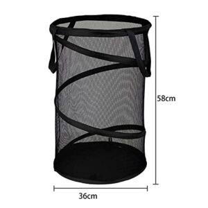 WskLinft Dirty Clothes Hamper Storing with Double Handle Traveling Portable Collapsible Laundry Storage Basket for Household Black