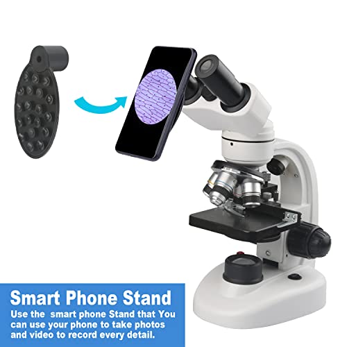 Compound Binocular Microscope,WF10x and WF25x Eyepieces,40X-1000X Magnification, LED Illumination Two-Layer Mechanical Stage,Microscope for Adults Kids 8-12 Teenagers