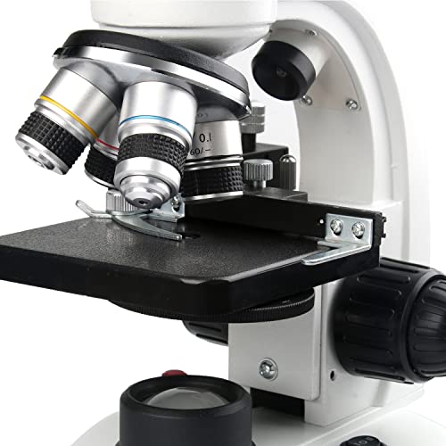 Compound Binocular Microscope,WF10x and WF25x Eyepieces,40X-1000X Magnification, LED Illumination Two-Layer Mechanical Stage,Microscope for Adults Kids 8-12 Teenagers