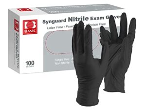 amozife disposable nitrile exam gloves, 100 pack x-large latex free non sterile black glove for medical, cooking, food prep, cleaning