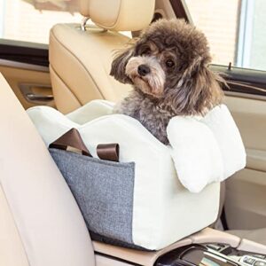 dog car seat for small dog center console seat pet booster seat for car puppy car seat for small dogs(beige)