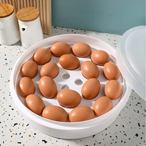 DIIRPPR 10inch 3-In-1 Round Pie Carrier Portable Egg Carrier Deviled Egg Tray Cupcake,Christmas Party Container with with Egg Holder Trays Holds Up to 12 Cupcakes / 18 Eggs (Dark Green)