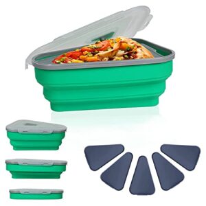 reusable pizza storage container collapsible – microwavable trays – pizza saver – leftover pizza – school, office