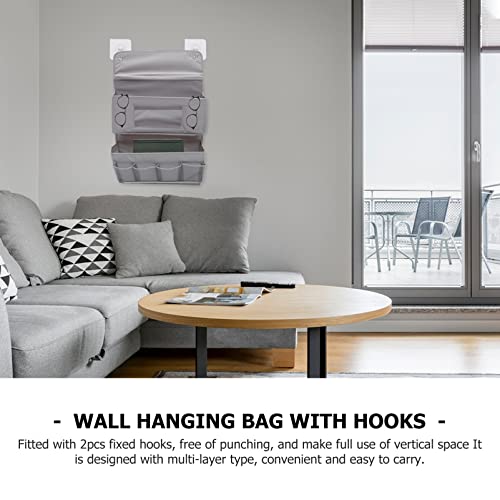 Zerodeko 1 Set Storage Bag Hanging Pouch Hanging Bag Storage Pouch Convenient Wall-Mounted Wall Hanging Pouch Grocery Bag with 2Pcs Punch-Free Hooks for for Dorm Home