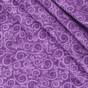 Mook Fabrics Flannel Swirl, Purple, 15 Yard Bolt