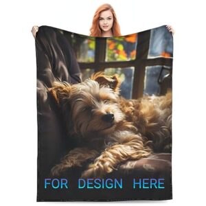 AHOBAGGA Custom Blanket Personalized Flannel Throw Blankets Add Your Customized Photo Text Picture Blanket for Adult Birthday Christmas Halloween Fathers Mothers Valentines Day Gift (Vertical)