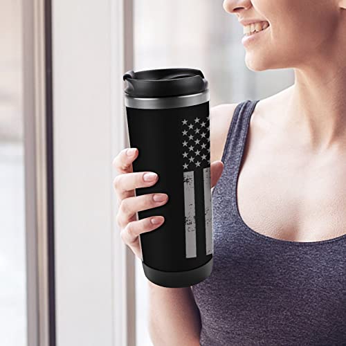 American Power Weight Lifting Travel Coffee Mugs with Lid Insulated Cups Stainless Steel Double Wall Water Bottle