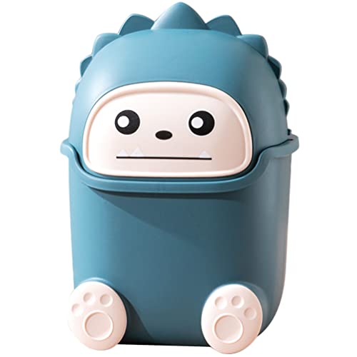 BESTonZON Desk Trash Can Cartoon Monster Tabletop Waste Bin Garbage Can Cute Mini Waste Bins Roll Cover Wastebasket for Office Room Desk Bathroom