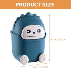 BESTonZON Desk Trash Can Cartoon Monster Tabletop Waste Bin Garbage Can Cute Mini Waste Bins Roll Cover Wastebasket for Office Room Desk Bathroom