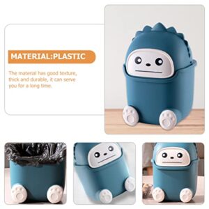 BESTonZON Desk Trash Can Cartoon Monster Tabletop Waste Bin Garbage Can Cute Mini Waste Bins Roll Cover Wastebasket for Office Room Desk Bathroom