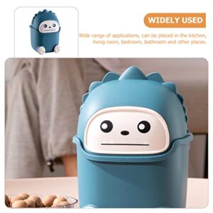 BESTonZON Desk Trash Can Cartoon Monster Tabletop Waste Bin Garbage Can Cute Mini Waste Bins Roll Cover Wastebasket for Office Room Desk Bathroom