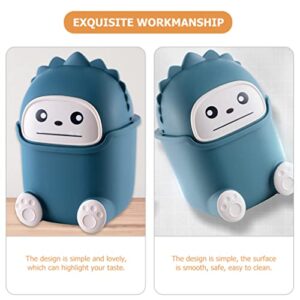 BESTonZON Desk Trash Can Cartoon Monster Tabletop Waste Bin Garbage Can Cute Mini Waste Bins Roll Cover Wastebasket for Office Room Desk Bathroom