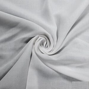 texco inc white woven solid color/no stretch challis rayon apparel, home/diy fabric, 1 yard