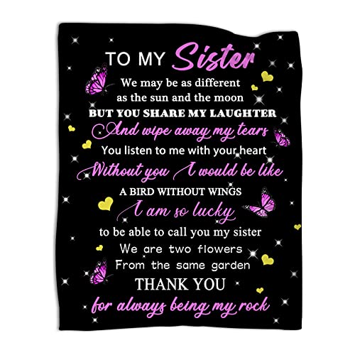 COTIMO Gifts for Sister Blanket Sister Blankets from Sister Throw Best Sister Gifts for Birthday Christmas Thanksgiving 50 "x60