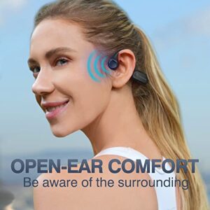 CelsusSound Bone Conduction Headphones with Noise-Canceling MIC, Bluetooth Waterproof Sport Headphones, Open Ear Stereo Headphones up to 10H Playtime, Wireless Headset for Running and Workout