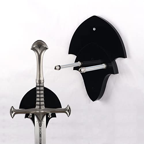 HHUXIUE Sword Stand Wall Hanging Sword Stand Sword Hook Wall Hanging Display Stand Single Sword Vertical Wall Hanging Display Stand Samurai Sword Stand Knife Axe Key Knife Animation (Black 1 Set)