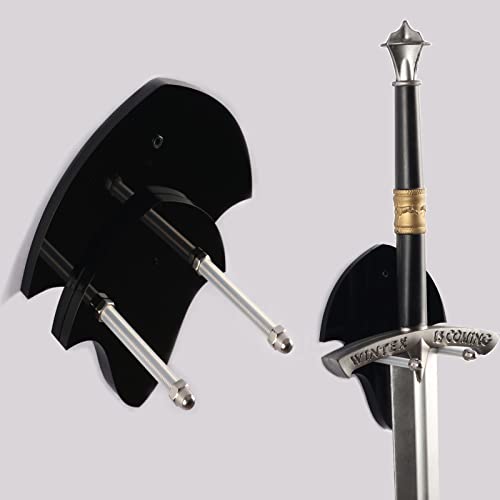 HHUXIUE Sword Stand Wall Hanging Sword Stand Sword Hook Wall Hanging Display Stand Single Sword Vertical Wall Hanging Display Stand Samurai Sword Stand Knife Axe Key Knife Animation (Black 1 Set)