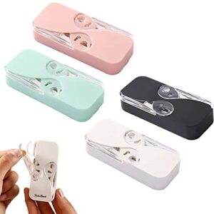 4 Pack Upgraded Dental Floss Portable Case Dental Floss Dispenser Dental Floss Picks Cases Automatic Floss Organizer Travel Floss for Women Men Teeth Cleaning