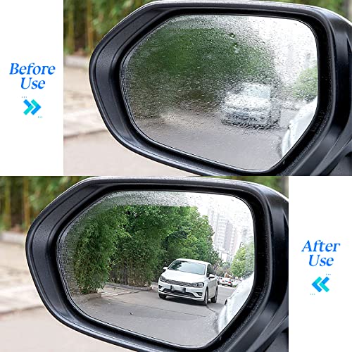 12PCS Car Rearview Mirror Waterproof Film, Rainproof Protective HD Clear Side Mirror Rain Guard, Anti Fog Glare Clear Nano Coating Car Sticker for Car Mirrors and Side Windows